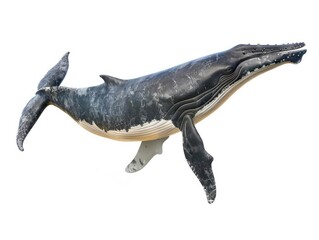Fototapeta premium Wild whale animal isolated on white background