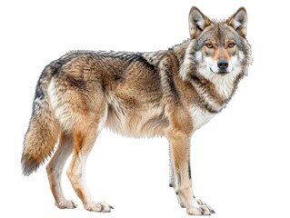 Obraz premium Wild wolf animal isolated on white background