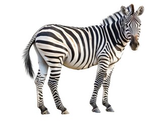 Fototapeta premium Wild zebra animal isolated on white background