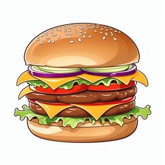 Classic Cartoon Cheeseburger