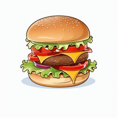 Classic Cartoon Cheeseburger