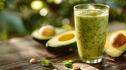Fototapeta premium A glass of avocado juice.
