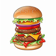 Classic Cartoon Cheeseburger