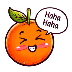 Orange cute sticker