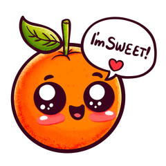 Orange cute sticker
