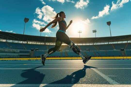 Para Athlete Competing at Track Stadium - Powered by Adobe