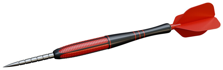 Dart. Isolated. Transparent background. 3D Rendering.