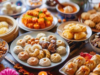 Chinese New Year Foods Festive foods like dumplings and nian gao