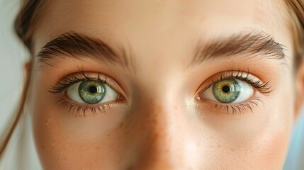 Fototapeta premium Female eye with long eyelashes. Perfect shape make-up and long lashes. Cosmetics and make-up