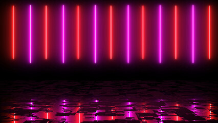 Screen saver modern technology live wallpaper lines moving asmr. Glowing neon lines on off disappear in a black speedy seamless clubbing spectrum illumination loop. Trendy vibrant flow up bg.