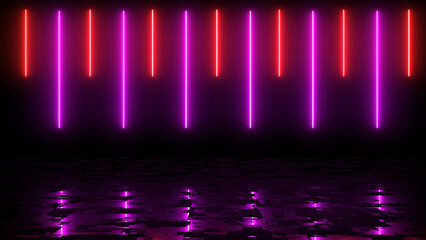 Screen saver modern technology live wallpaper lines moving asmr. Glowing neon lines on off disappear in a black speedy seamless clubbing spectrum illumination loop. Trendy vibrant flow up bg.