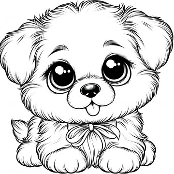 Adorable Animal Coloring Page Fun and Educational Activity for Kids  Microstock Illustration