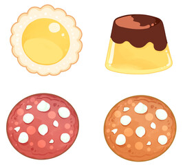 set of sweets icon on trasparent background
