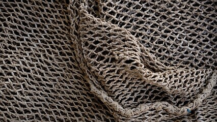 rustic fishing net texture as background
