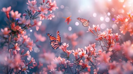 field of blooming flowers, where petals unfurl in a riot of color beneath the warm sun. Bees buzz lazily from blossom 