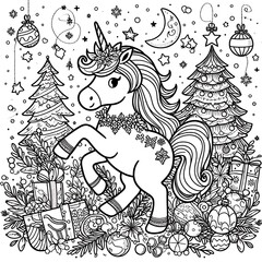 A coloring page of a unicorn meaning harmony art meaning.