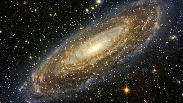 A spiral galaxy with stars in the background, creating a celestial scene, A celestial sky filled with twinkling stars and swirling galaxies