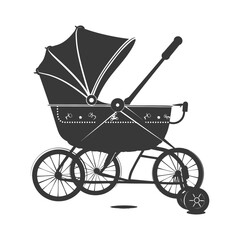silhouette baby stroller black color only