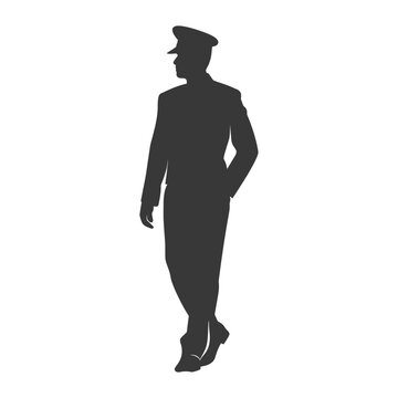 recommend clip art: silhouette bellboy hotel in action full body black color only
