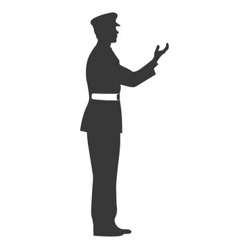 recommend clip art: silhouette bellboy hotel in action full body black color only