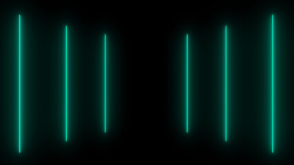 Fototapeta premium Simple in-and-out neon glowing line animation. Techno night club sparky spectrum same color generated sunbeam bg. Stripes moving energy burst cyber trendy marketing music.