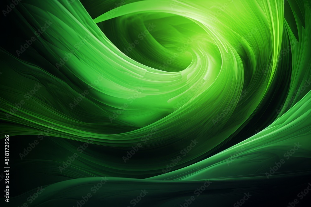 Wall mural abstract green background with swirl. generative ai