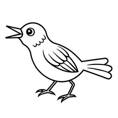 bird lineart vector illustration