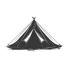 silhouette camping tent black color only
