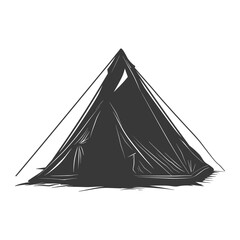 silhouette camping tent black color only