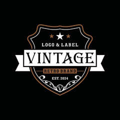 Elegant Vintage Retro Badge Label Emblem Logo design inspiration