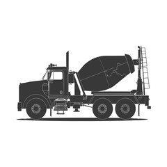 Naklejka premium silhouette concrete mixer truck black color only