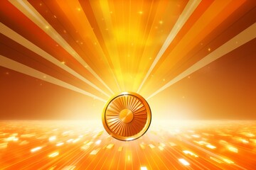 An orange background with a gold coin. Generative AI