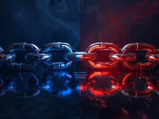 A top view of two intersecting chains