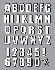 pixel style font , numbers and symbol
