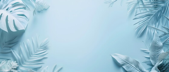 Obraz premium Design text space banner frame flower snowy winter background with beautiful. flower background for design, Featuring floral elements and vibrant colors, perfect for frozen designs and decorations