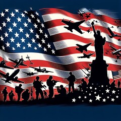 A us american flag celebrate us veterans day with airplanes flying in the background image harmony image meaning.