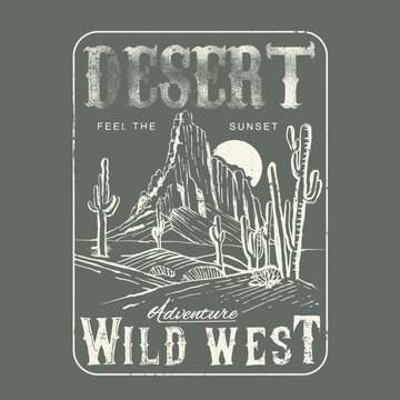 Wanderlust desert vibes vector graphic print design , print design for apparel, sticker, poster, background and others. Arizona t-shirt artwork design