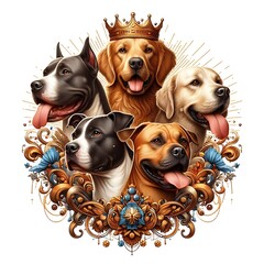 Many dogs with a crown image realistic attractive meaning image.