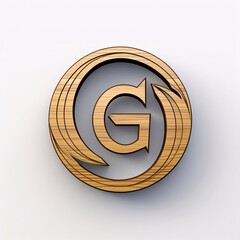 golden e-mail symbol on white background, 3d render Letter G