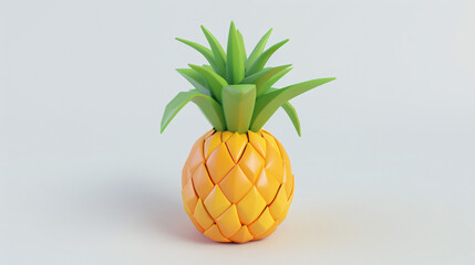 Fruit pine apple icon simple shape clay material