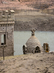 Swamp in Sau reservoir, Catalonia, Spain