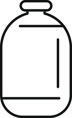 Simple black and white line drawing of a traditional bottle, suitable for various designs