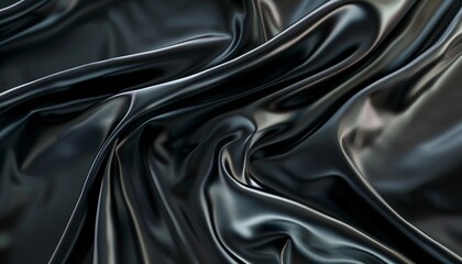 Abstract fabric background luxury black satin texture swirl design for social advertising and marketing 