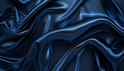 Fototapeta premium Abstract fabric background luxury navy satin texture swirl design for social advertising and marketing 