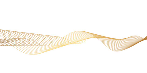 Abstract wavy lines flowing curve golden gradient color on transparent background. Abstract white background colorful lines. modern wavy stripes on white background isolated.