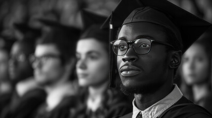 Obraz premium Graduates Wearing Caps and Gowns