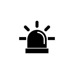 A monochrome icon depicting a siren, symbolizing an alert or emergency signal.