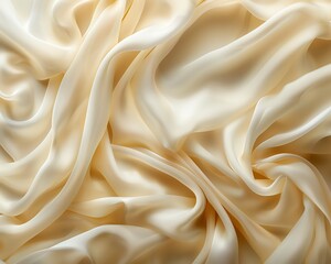 Obraz premium Luxury cloth background with drapery and wavy folds of ivory color