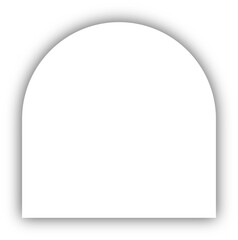 Arch Paper Shadow Effect Recolorable Shape. Realistic Box frame from template sheet of white paper. 3d transparent shadows effect vector illustartion