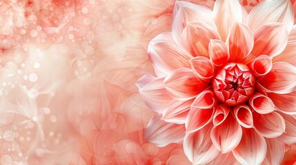  A large flower in focus against a pink and white background, surrounded by a softly blurred bokeh of light at its center